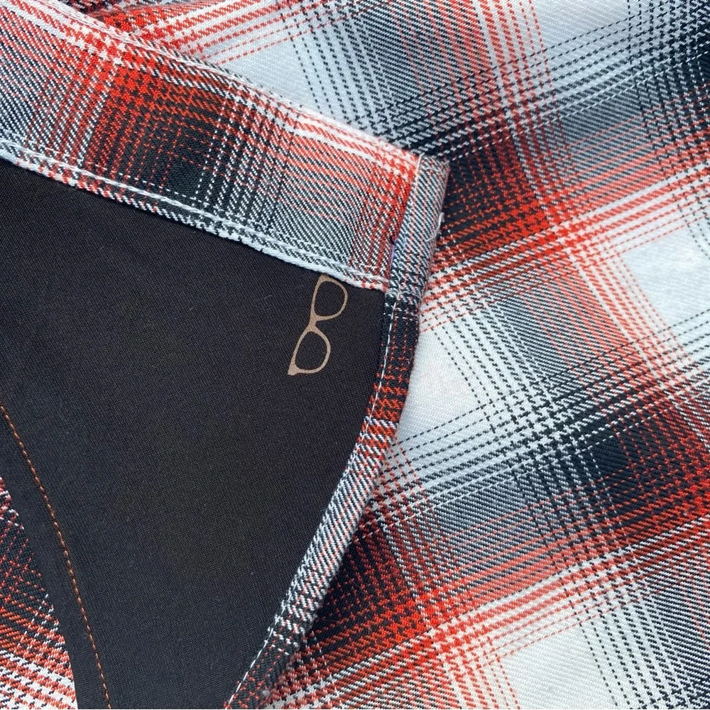 DIXXON MenPlaid Button Down Shirt - Red, Black, White - Picture 7 of 16